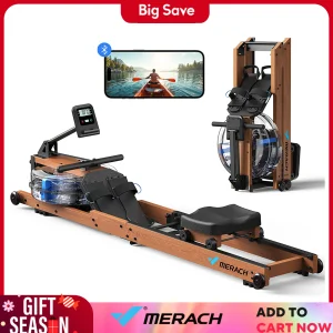 Foldable Rowing Machine- 400 LBS Weight Capacity- Dedicated Monitor- Comfortable Seat