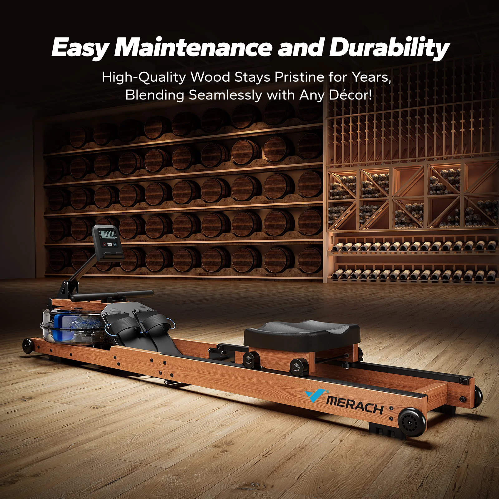 Foldable Rowing Machine- 400 LBS Weight Capacity- Dedicated Monitor- Comfortable Seat - Image 3