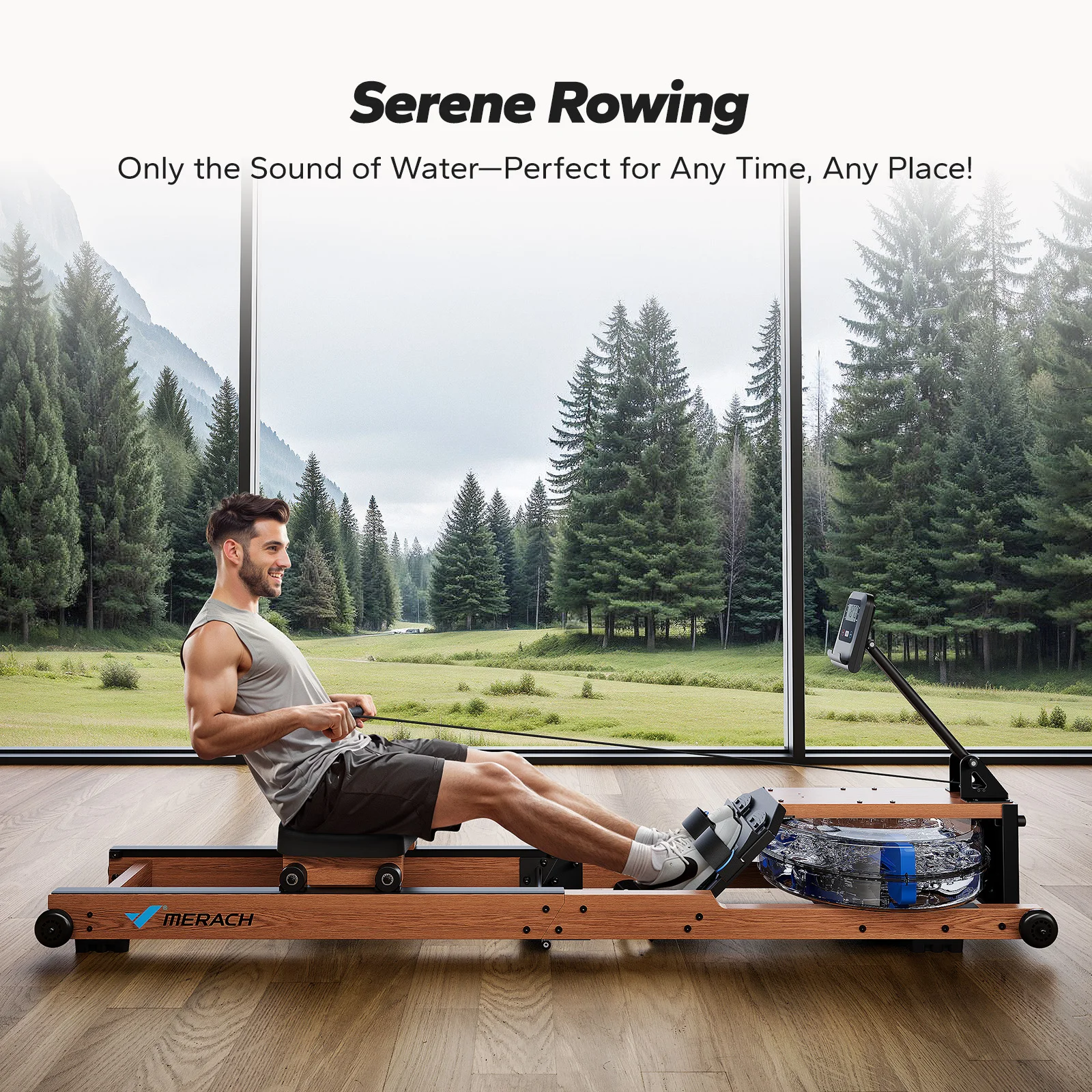 Foldable Rowing Machine- 400 LBS Weight Capacity- Dedicated Monitor- Comfortable Seat - Image 2