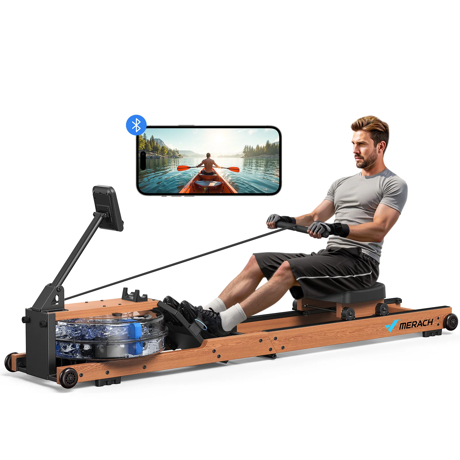 Foldable Rowing Machine- 400 LBS Weight Capacity- Dedicated Monitor- Comfortable Seat - Image 7