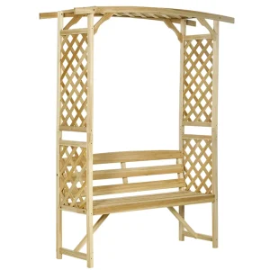 Outdoor Garden Bench/Arbor- Natural