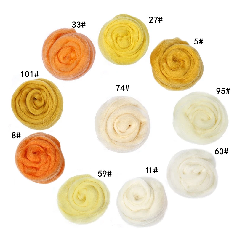 Yellow Series- Wool Felting-Soft Wool Roving- Needle Felting- Wet Felting- Spinning - Image 6