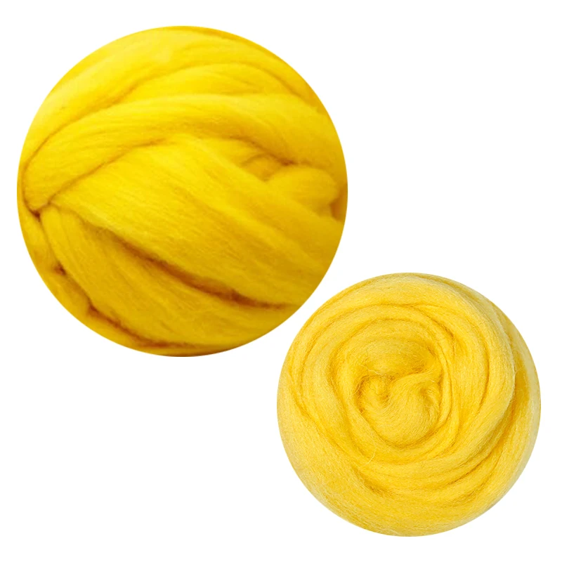 Yellow Series- Wool Felting-Soft Wool Roving- Needle Felting- Wet Felting- Spinning - Image 2