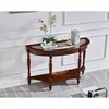 Wood Console Table- Half Moon Glass End Table for Living Room - Image 7