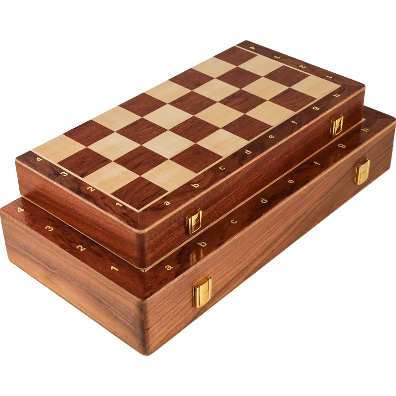Handmade Wood Chess Set- Folding- Solid Wood- Traditional- Classic- Solid Wood Pieces- Walnut Chessboard - Image 5