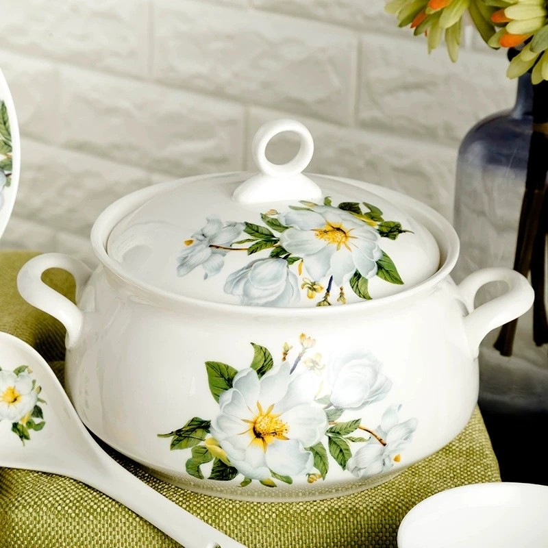 Wild Lily- 58 Pieces of Bone China Tableware Set - Image 2