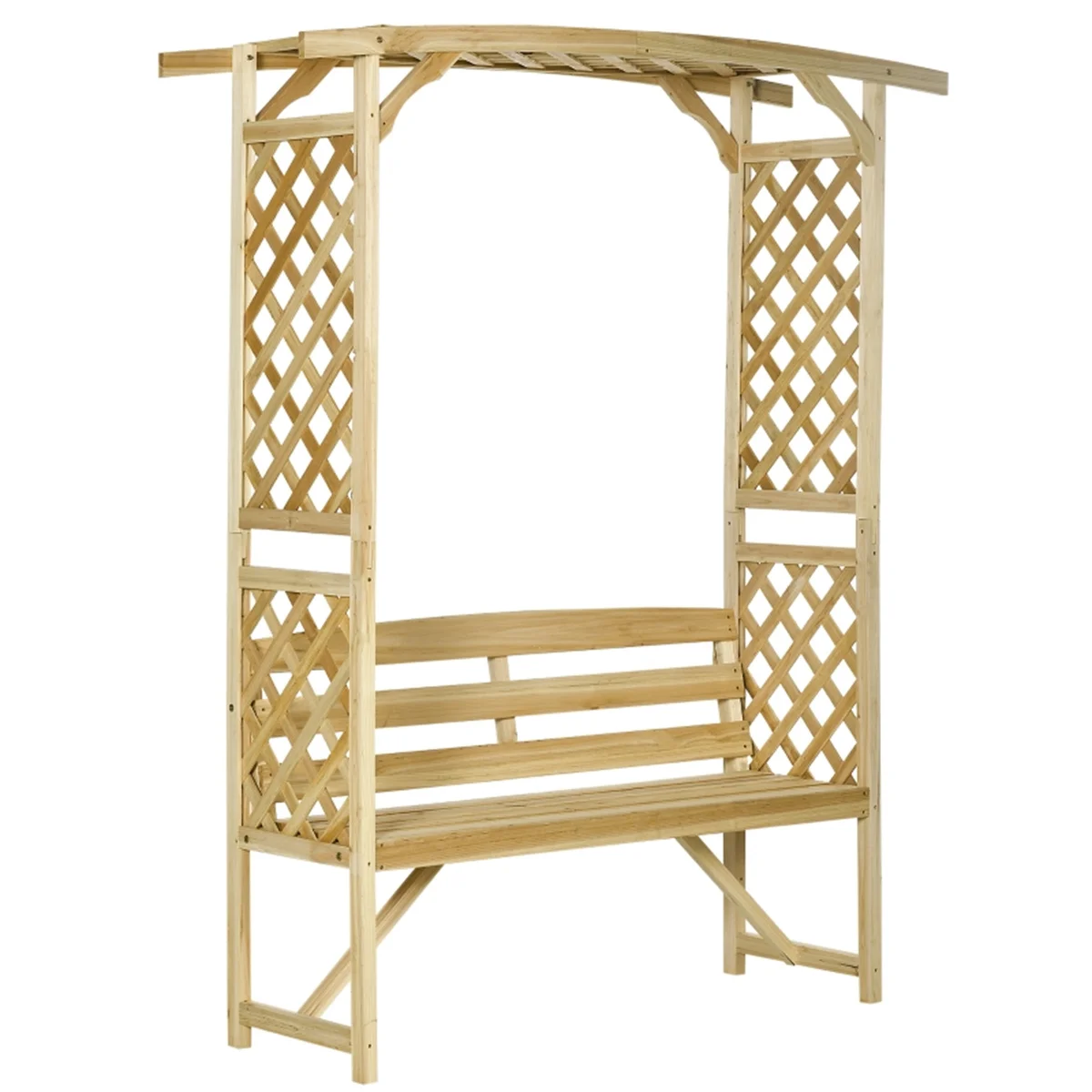 Outdoor Garden Bench/Arbor- Natural - Image 7