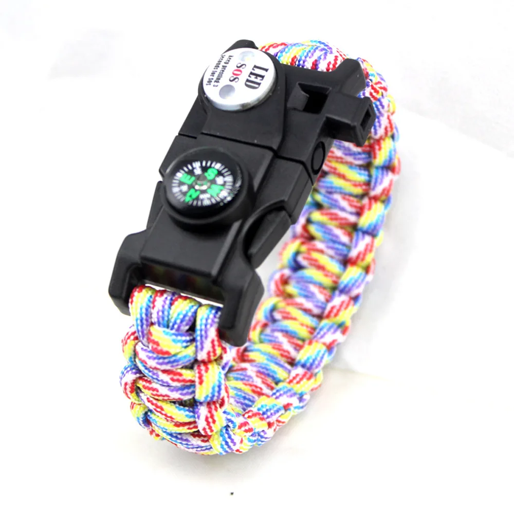 SOS, LED Light, Survival Bracelet- Braided Paracord- Men/ Women- Camping EDC Tool- Emergency Compass, Whistle - Image 12
