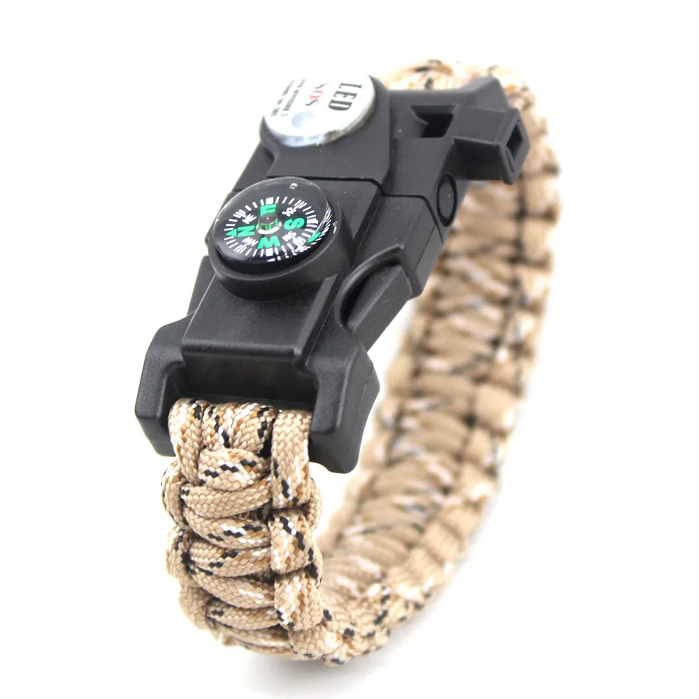 SOS, LED Light, Survival Bracelet- Braided Paracord- Men/ Women- Camping EDC Tool- Emergency Compass, Whistle - Image 8