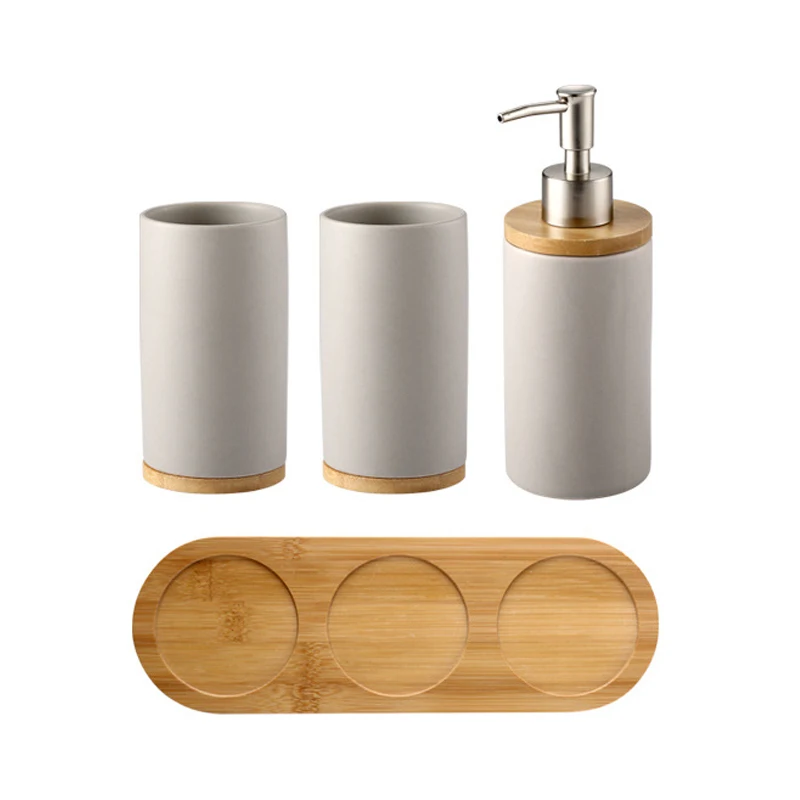 3 PCS Ceramic Bathroom Accessories Set- Soap Dispenser- Toothbrush Holder- Tumbler- Ceramic - Image 16