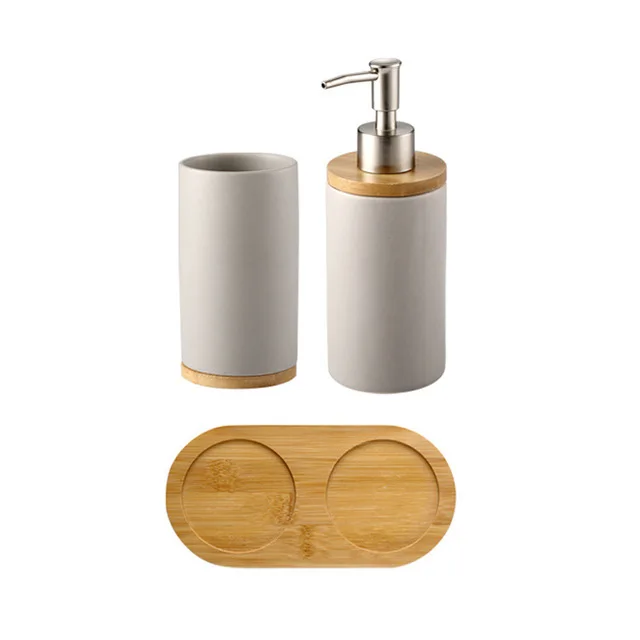 3 PCS Ceramic Bathroom Accessories Set- Soap Dispenser- Toothbrush Holder- Tumbler- Ceramic - Image 7