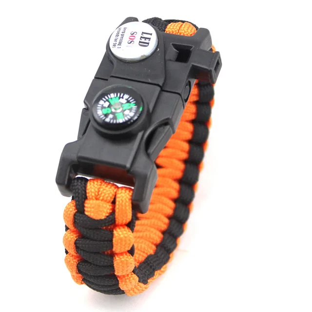 SOS, LED Light, Survival Bracelet- Braided Paracord- Men/ Women- Camping EDC Tool- Emergency Compass, Whistle - Image 9
