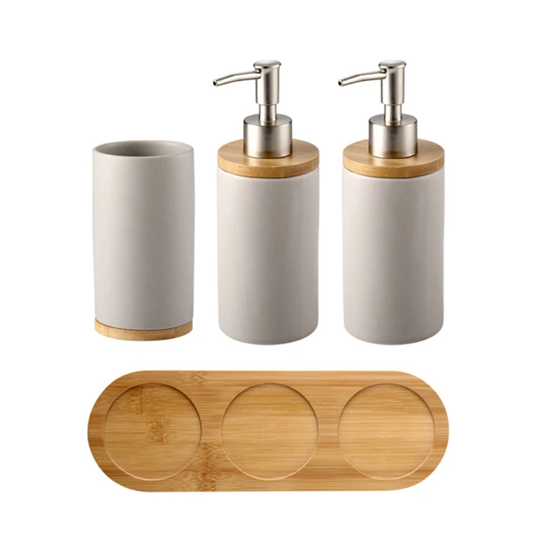 3 PCS Ceramic Bathroom Accessories Set- Soap Dispenser- Toothbrush Holder- Tumbler- Ceramic - Image 13