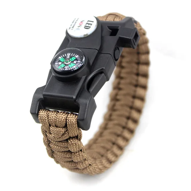 SOS, LED Light, Survival Bracelet- Braided Paracord- Men/ Women- Camping EDC Tool- Emergency Compass, Whistle - Image 15