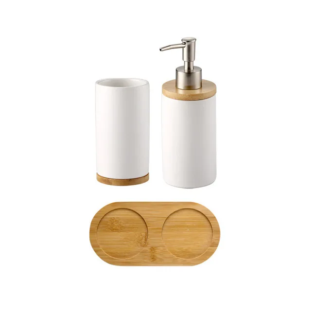 3 PCS Ceramic Bathroom Accessories Set- Soap Dispenser- Toothbrush Holder- Tumbler- Ceramic - Image 8