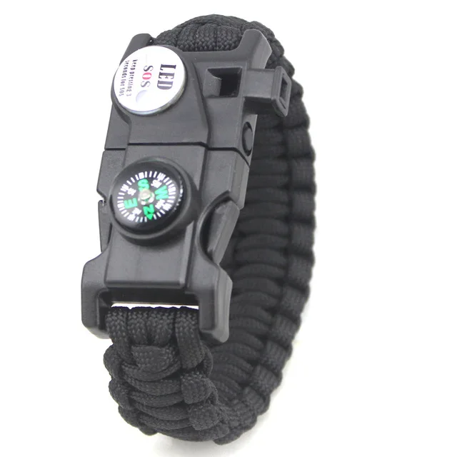 SOS, LED Light, Survival Bracelet- Braided Paracord- Men/ Women- Camping EDC Tool- Emergency Compass, Whistle - Image 13