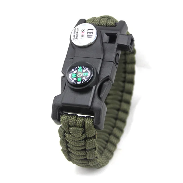 SOS, LED Light, Survival Bracelet- Braided Paracord- Men/ Women- Camping EDC Tool- Emergency Compass, Whistle - Image 11
