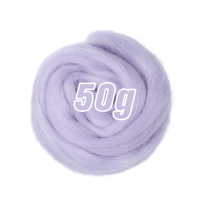 100g/50g Soft Felting Wool Fiber- Many Colors; Light on Blues - Image 47