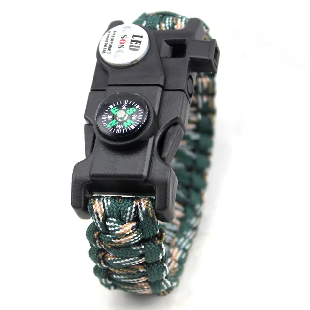 SOS, LED Light, Survival Bracelet- Braided Paracord- Men/ Women- Camping EDC Tool- Emergency Compass, Whistle - Image 14