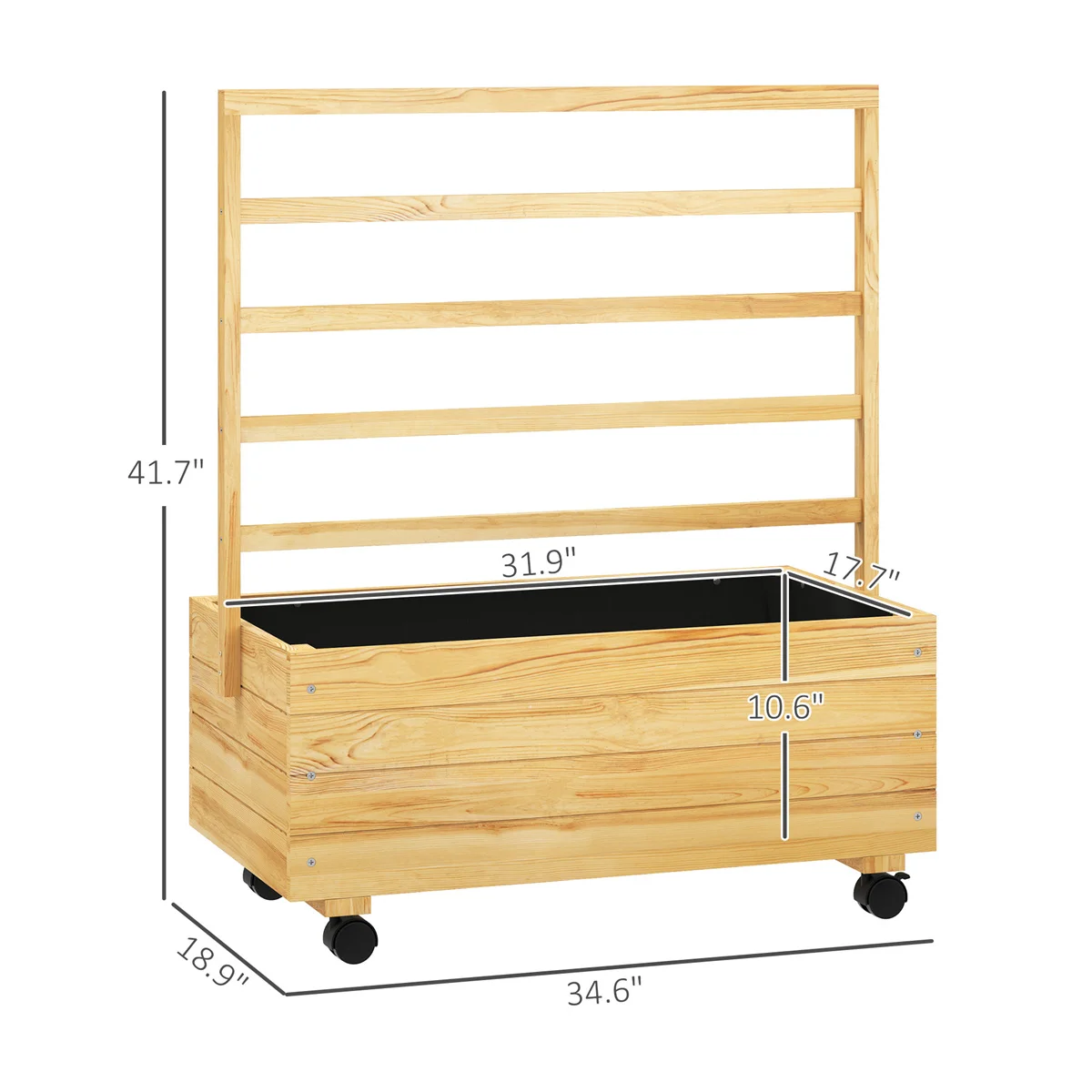 Wood Plant Climbing Frame- Garden Bed- Galvanized Planter- Outdoor Furniture - Image 3