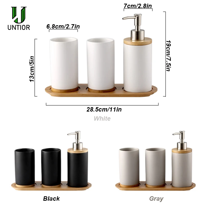 3 PCS Ceramic Bathroom Accessories Set- Soap Dispenser- Toothbrush Holder- Tumbler- Ceramic - Image 6