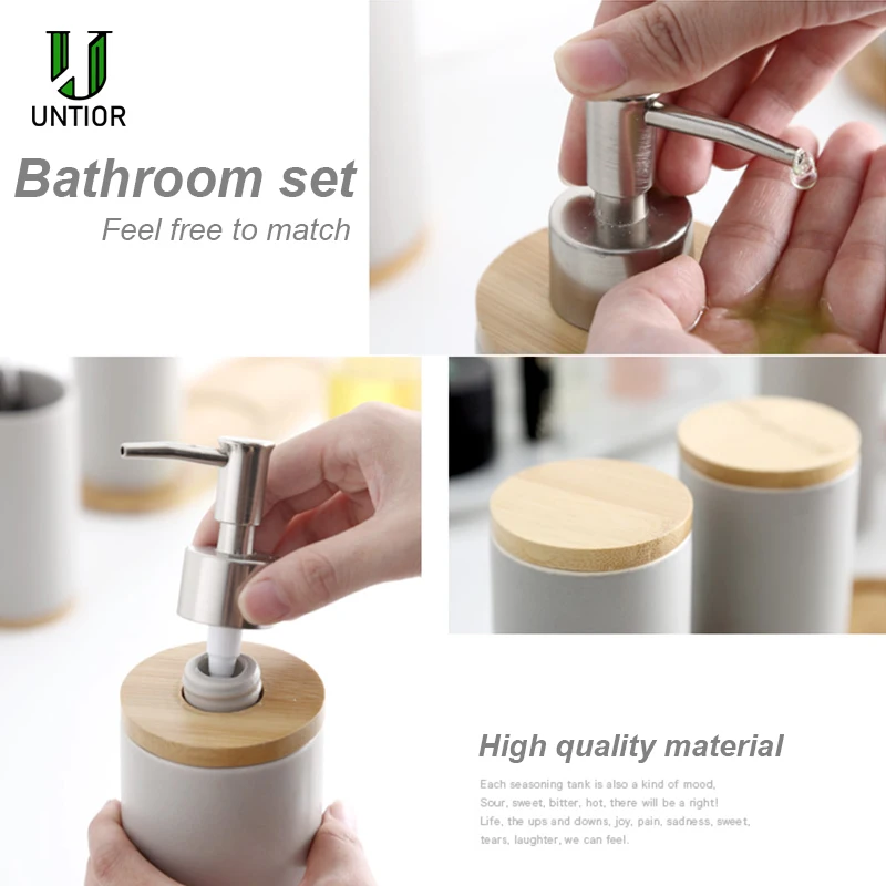 3 PCS Ceramic Bathroom Accessories Set- Soap Dispenser- Toothbrush Holder- Tumbler- Ceramic - Image 4