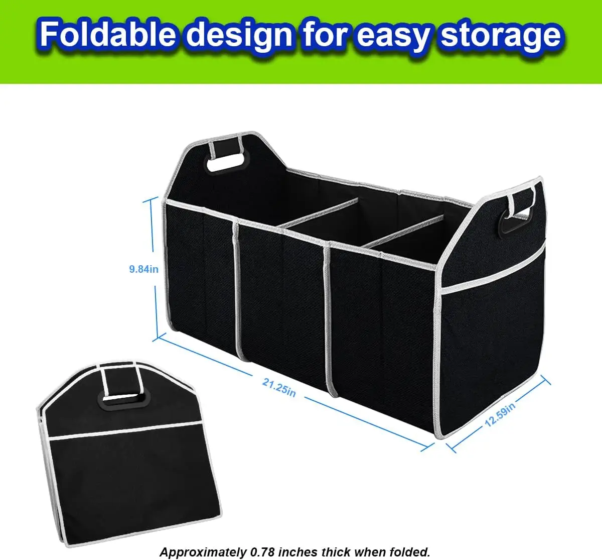2-pcs Car Trunk Storage Organizer Box- Collapsible, Waterproof, Portable Storage for Cars, Trucks, SUVs, etc. - Image 6