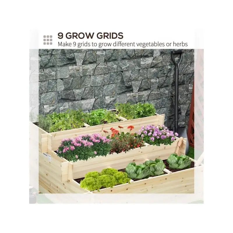 Garden Bed - Raised Planter Bed for Outdoor Gardening- Durable Wood- Ideal for Vegetables & Flowers - Image 5