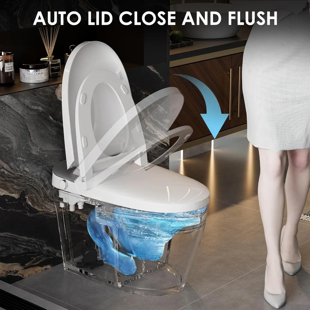 Smart Toilet- Bidet- Pump Assisted Flush- Foot Sensor Operation- Heated Seat- Warm Water, Dryer- Digital Display - Image 4