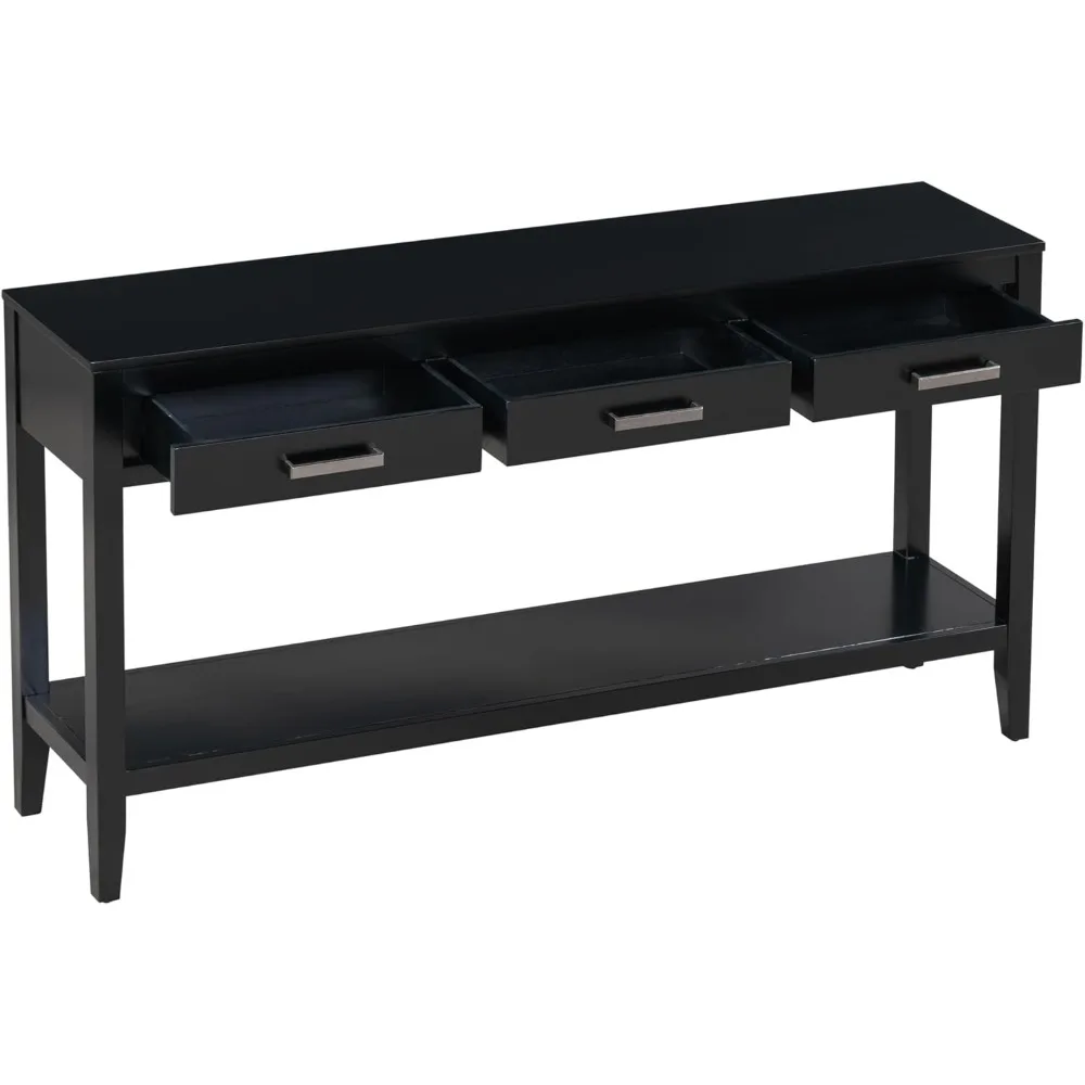Console/Sofa Table with 1 Shelf and 3 Storage Drawers- Entryway Table- 6 Colors - Image 4