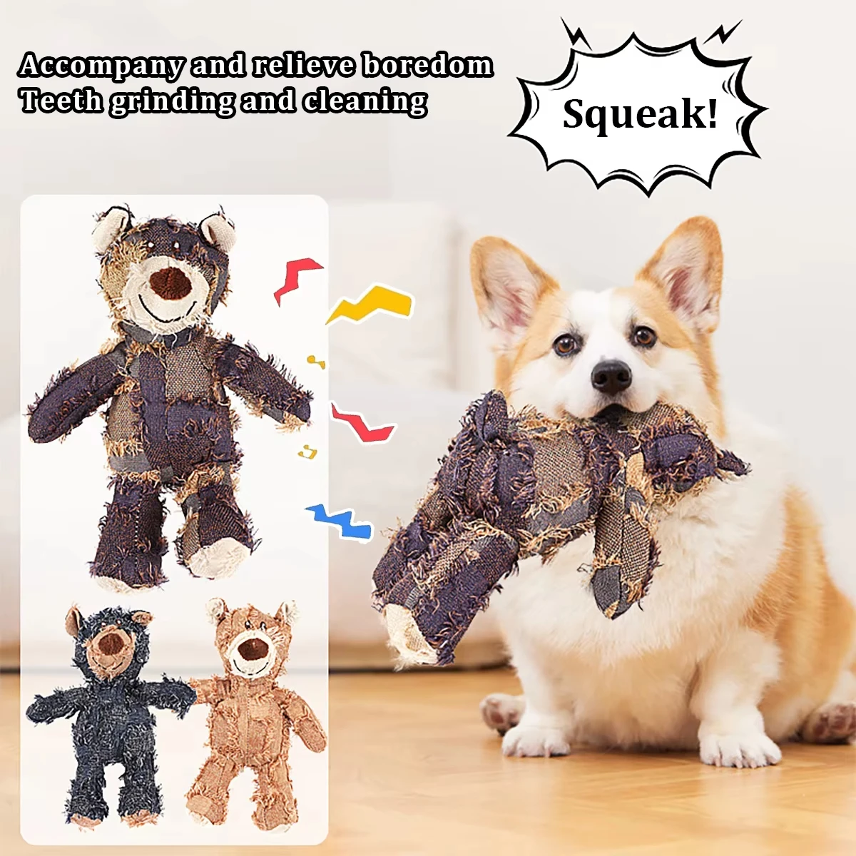 Dog Toy For Heavy Chewers- Indestructible Plush Toy For Large Dogs- Squeaky Toy - Image 3