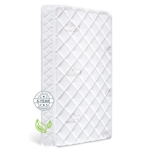Premium Crib and Toddler Mattress- 100% Knitted Fabric- Premium Fleece Surface-Hypoallergenic- 5" Thick Firm Crib Mattress