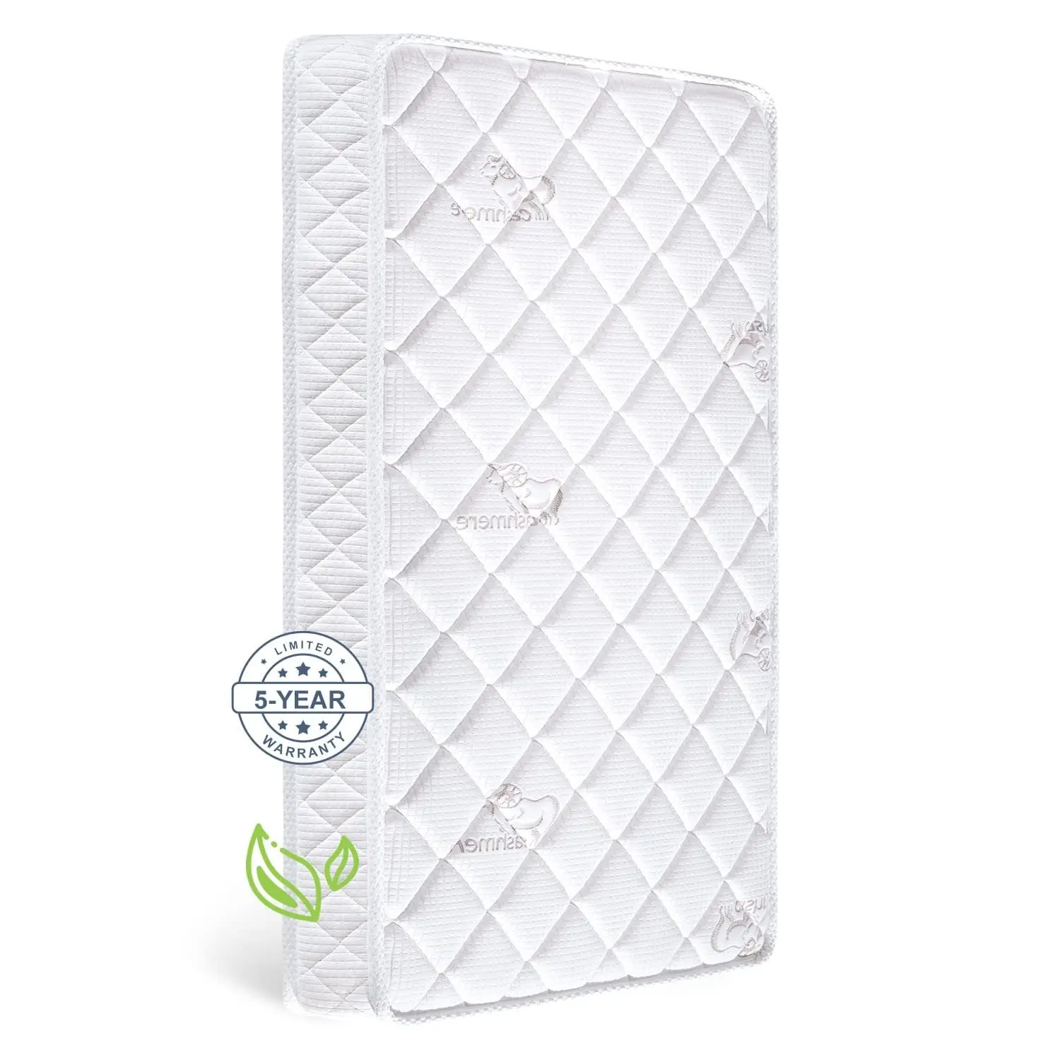 Premium Crib and Toddler Mattress- 100% Knitted Fabric- Premium Fleece Surface-Hypoallergenic- 5" Thick Firm Crib Mattress