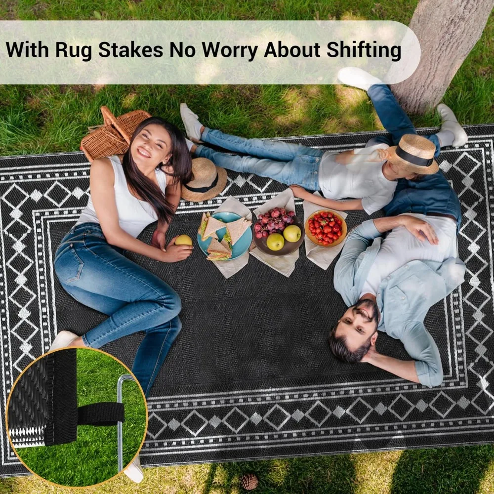 9x12 Outdoor Area Rug- Waterproof Plastic Straw- Reversible- Washable - Image 5