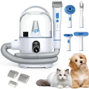 Dog/Cat Grooming Kit with 2L Vacuum Suction- 5 Grooming Tools for Dogs and Cats