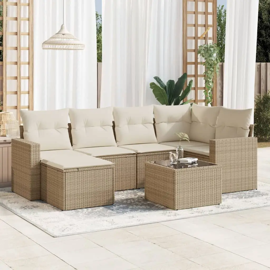 Beige Garden Sofa Set