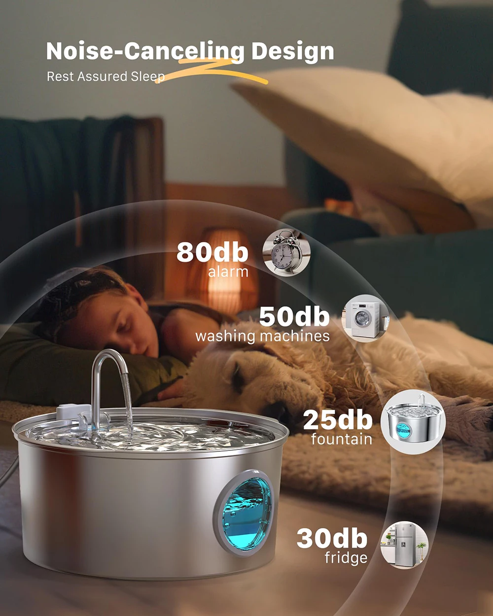 7L Large Capacity Stainless Steel Cat/Dog Water Fountain - Image 6