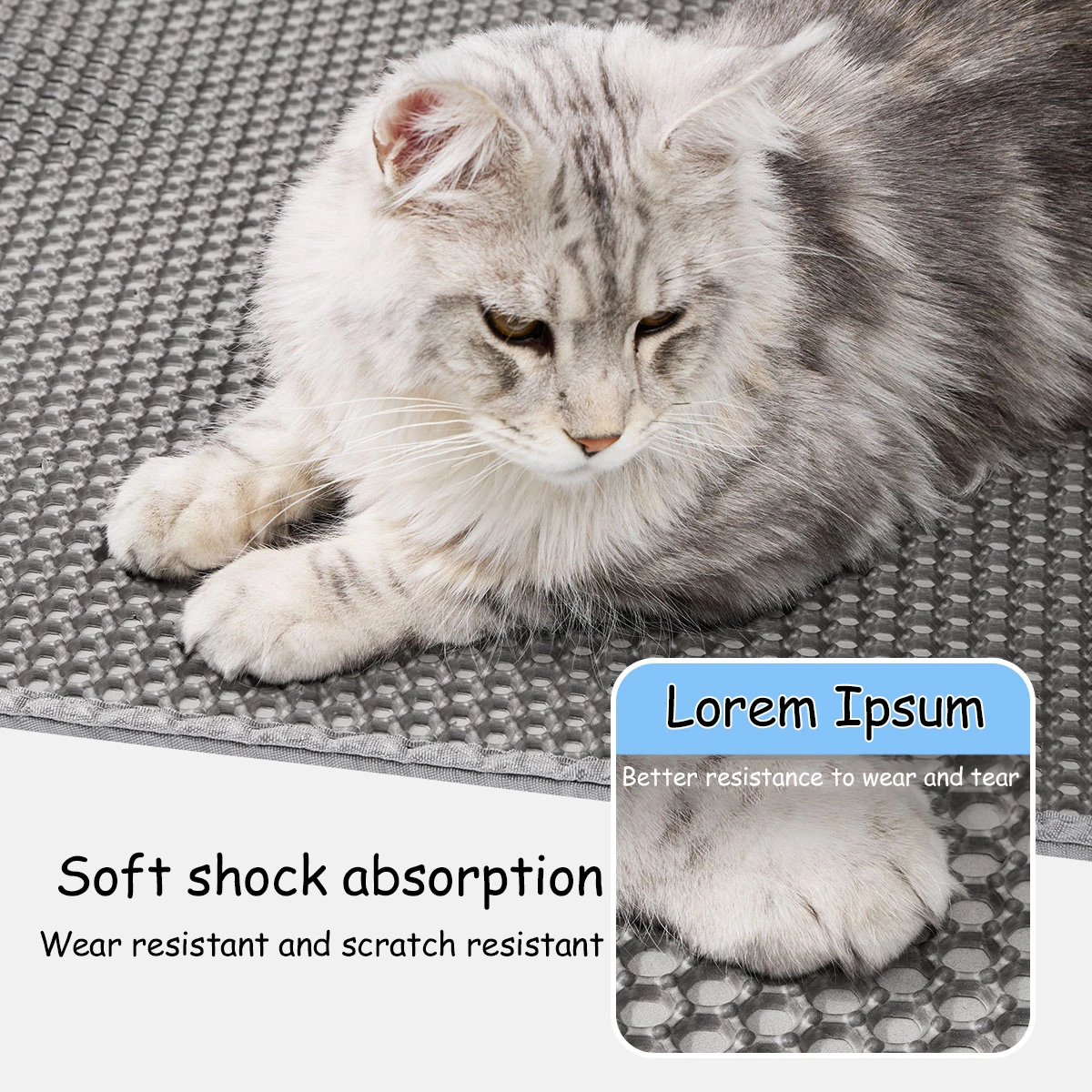 90 CM X 60 CM Cat Litter Mat- Waterproof- Double-Layer Cat Litter Box Mat- Non-slip- Washable - Image 4