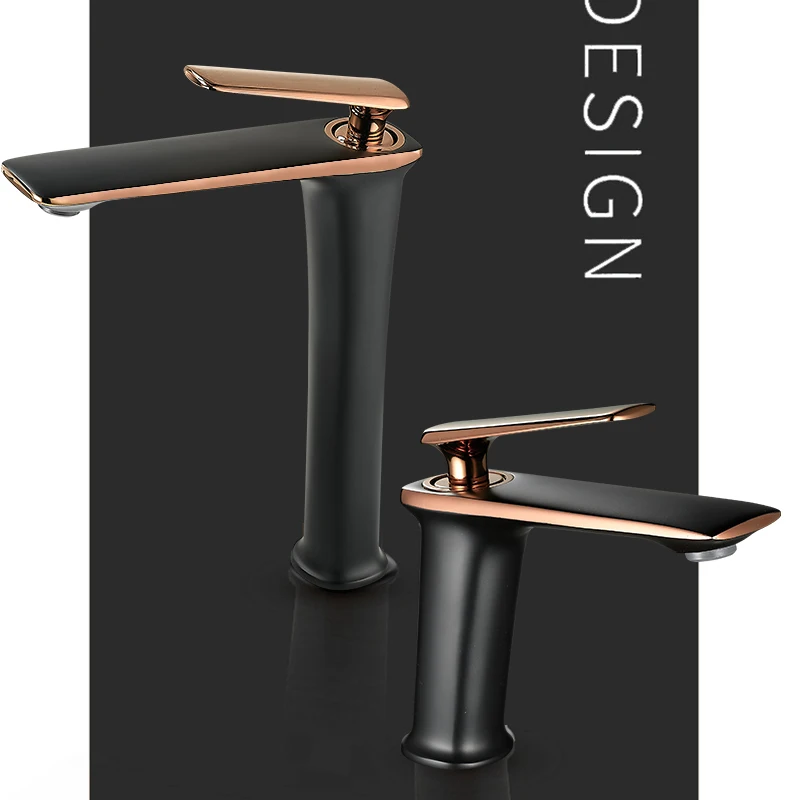 Luxury Black, Rose Gold, Wash Basin Taps- Modern Luxury Basin Faucets Hot/ Cold Water Sink Tap Mixer- Many Color Choices - Image 4
