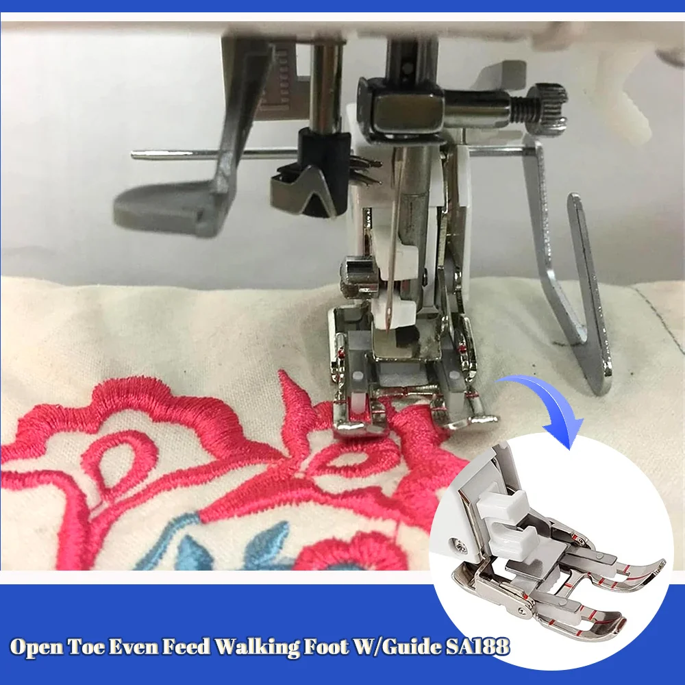 #SA188 Open Toe Walking Foot W/Guide- Quilting Even Feed Foot- 7 mm- Brother Sewing Machine Presser Foot - Image 5