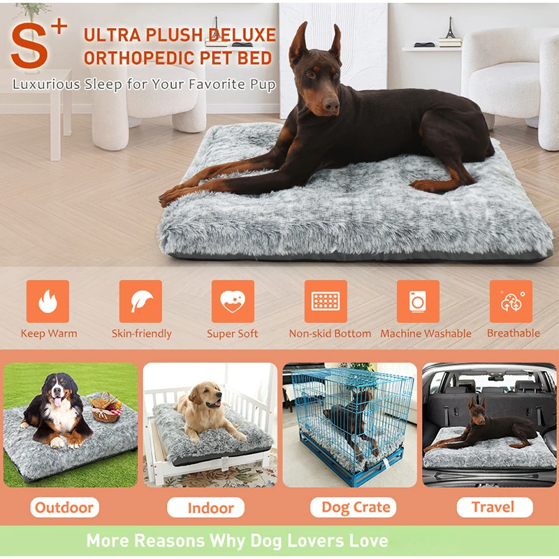 Deluxe Plush Bed- Dog Crate Kennel Bed- Machine Wash- Several Sizes - Image 5