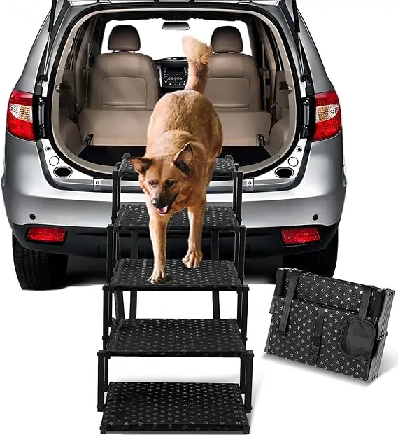 Dog Ramps for Large Dogs - Portable Dog Steps for Cars and SUV, Truck- Lightweight Non-Slip Dog Stairs- Supports Up to 200 Lbs - Image 7