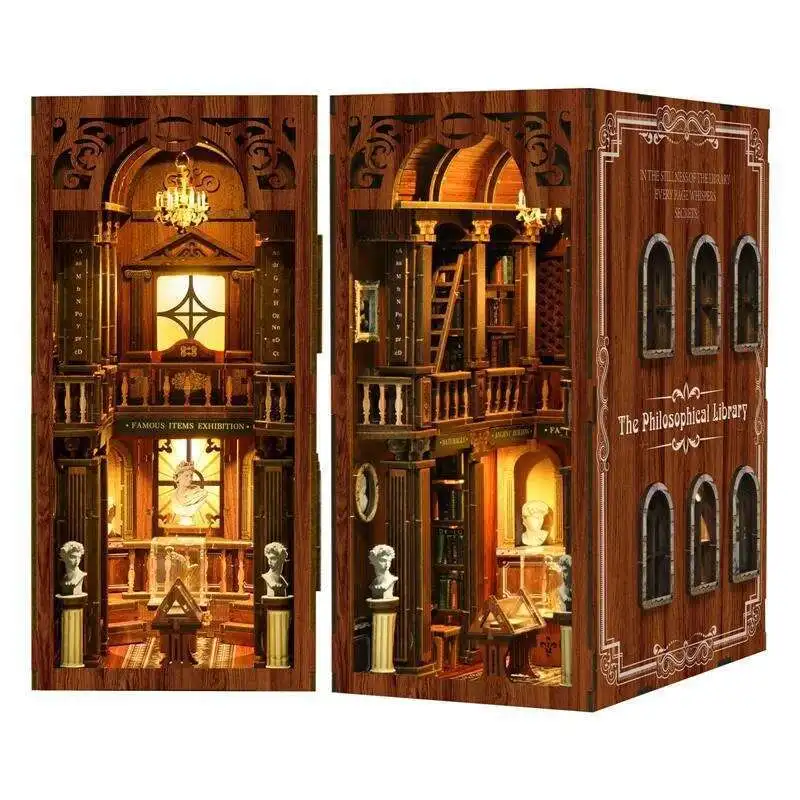 The Philosophical Library- DIY Wooden Book Nook- Miniature Kit- Bookshelf Decoration Kit for Adults - Image 7