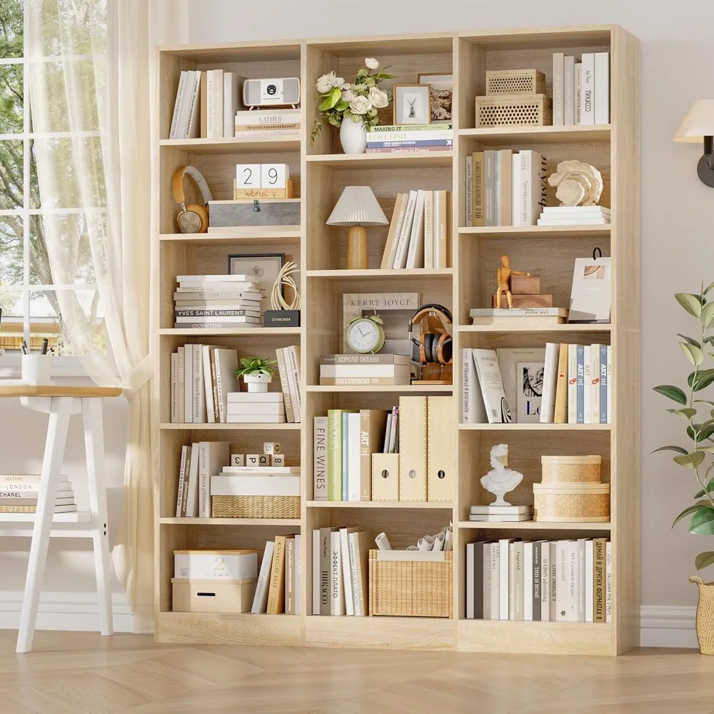 6-Tier Large Bookcase- 17 Open Display Shelves- 74'' Tall Bookcase - Image 2