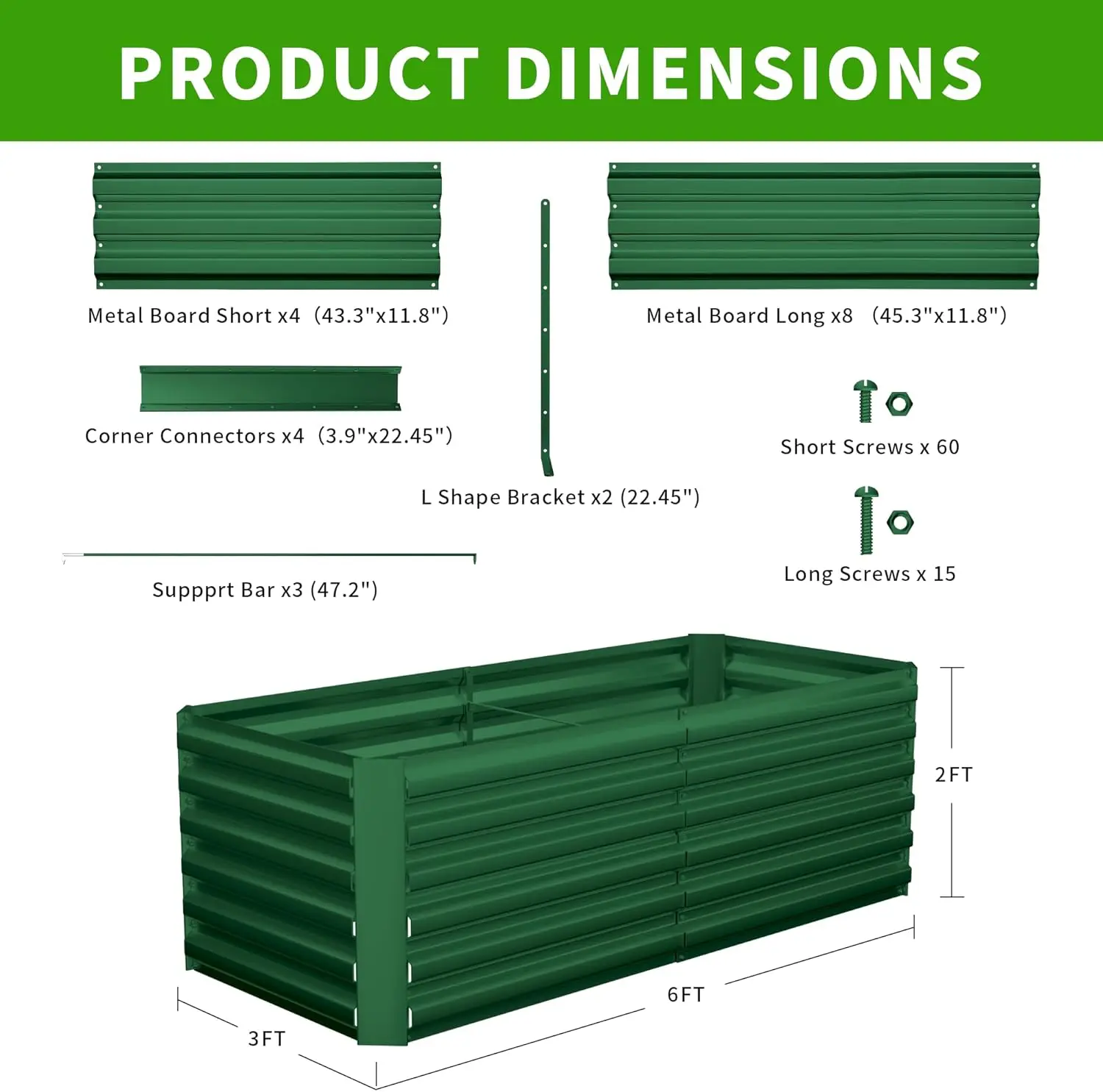 2 pcs 8 x 4 x 2 ft Galvanized Raised Garden Bed- Deep Root Planter Box - Image 6
