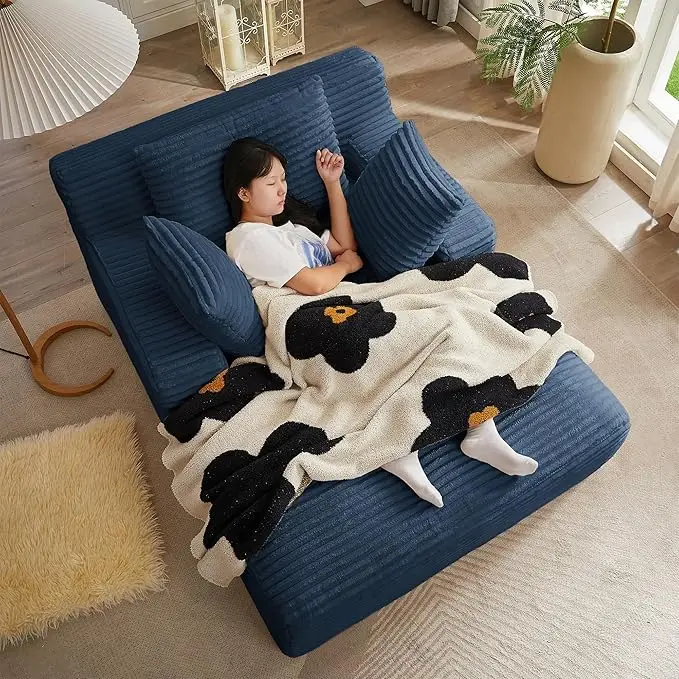 50" Oversized Chaise Lounge Indoor Sofa Chair- 3 Soft Pillows, Comfy Single Seat - Image 11