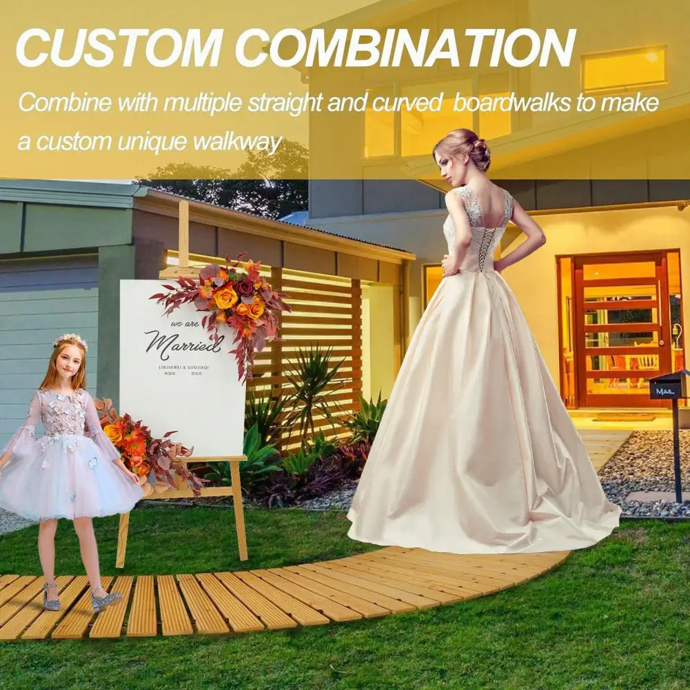 12ft x 18" Wooden Garden Pathway- Outdoor Roll Out Walkway- Pathway for Patio, Lawn - Image 2