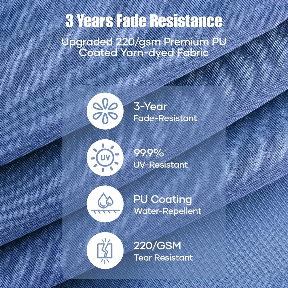 10-ft Offset Patio Umbrella with Base- Cantilever Market Umbrella UPF50+ UV Protection - Image 5