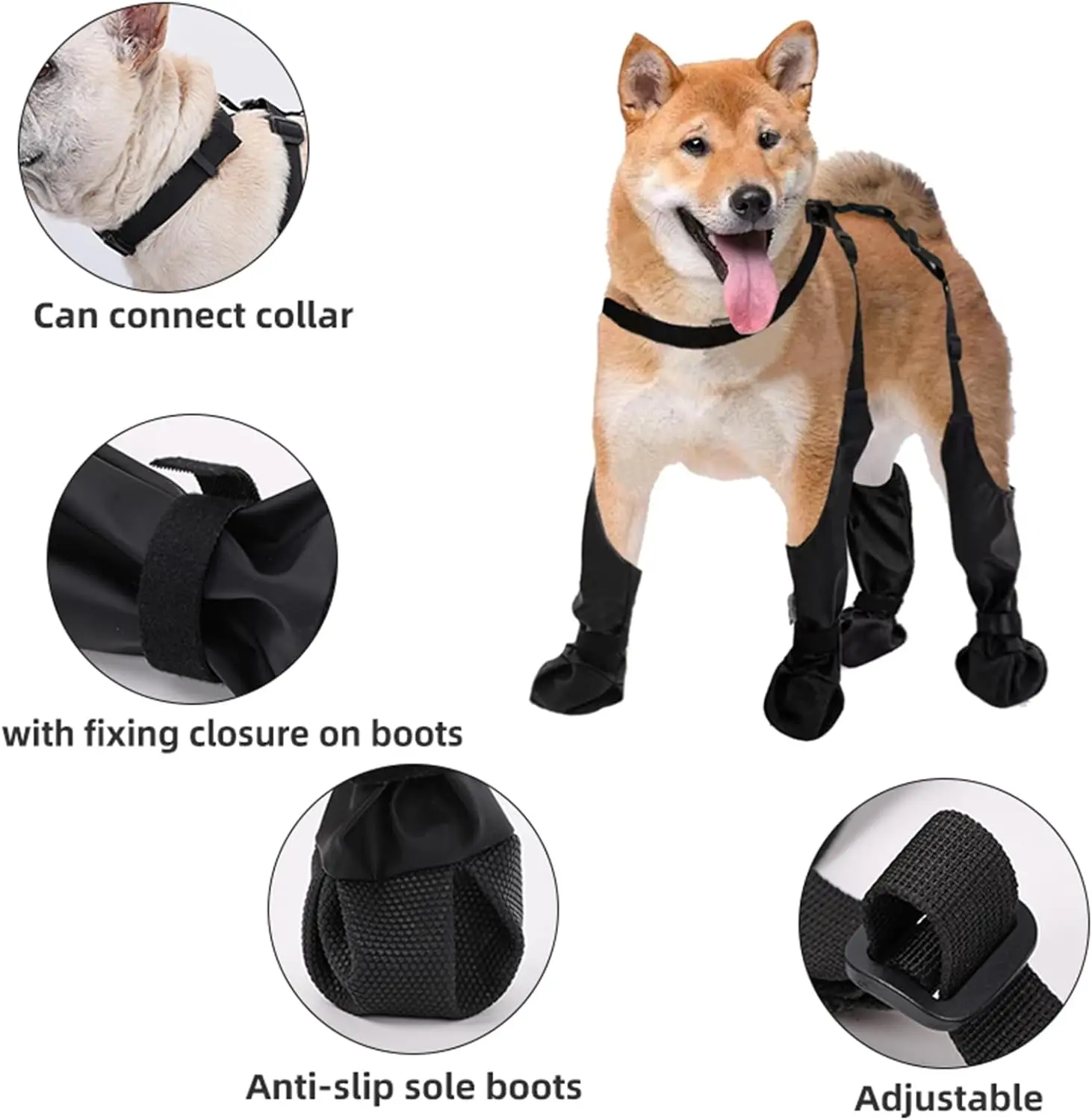 Outdoor Walking Dog Boot Leggings- Small, Medium, Large Dogs- Waterproof Snowy Dog Paw Protection - Image 4