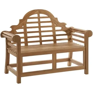2-Person Teak Wood Bench- Patio, Garden, Porch, Indoor/Outdoor Use